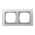 GIRA - Ramme Event Opak hvit med alu-farget mellomramme 2 hull