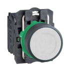 Schneider Electric - Trykknapp komplett med fjærretur og plan trykkflate i hvit farge 1xNO