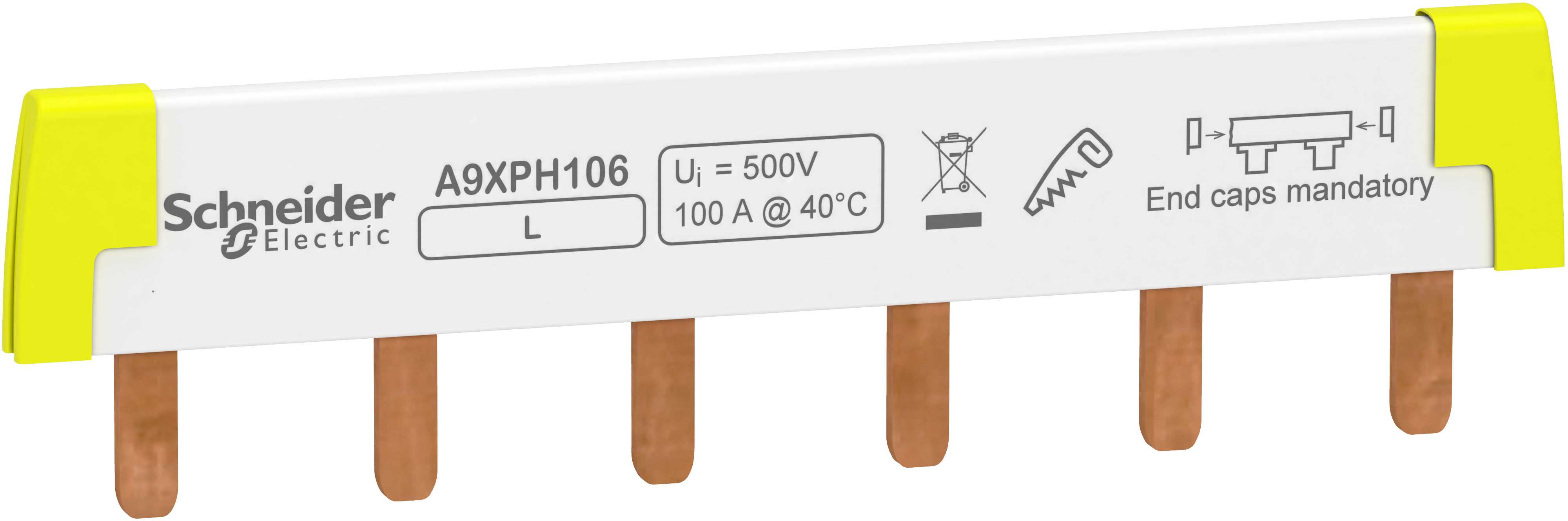 Schneider Electric - Samleskinne 1pol (L1), lengde 6 moduler