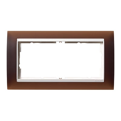 GIRA - Ramme Event Opak brun med hvit mellomramme 2 hull åpen