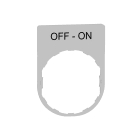 Schneider Electric - Harmony skilt i hvit plast 30x40 mm til Ø22 mm trykknapper med "OFF-ON" påtrykt