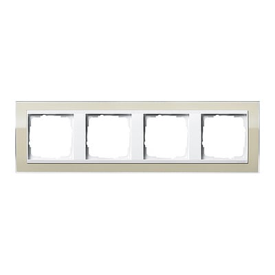 GIRA - Ramme Event Klar sand med hvit mellomramme 4 hull