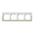 GIRA - Ramme Event Klar sand med hvit mellomramme 4 hull