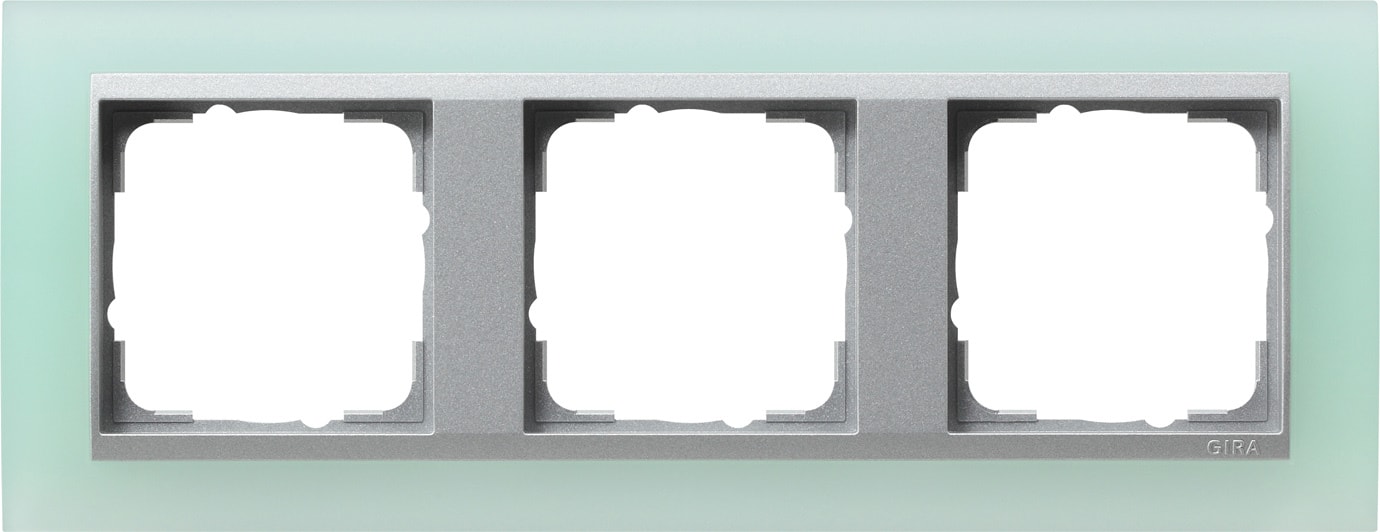 GIRA - Ramme Event Opak mint med alu-farget mellomramme 3 hull