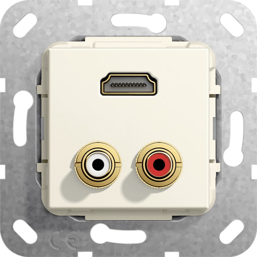Function - HDMI, Phono Overgangskabel Innsats kremhvit