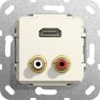 Function - HDMI, Phono Overgangskabel Innsats kremhvit
