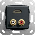 Function - HDMI, Phono han/hun-overgang Innsats svart matt