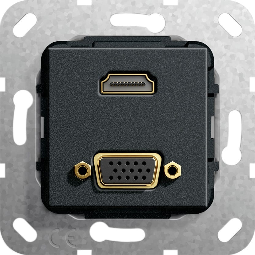 Function - HDMI, VGA han/hun-overgang Innsats svart matt