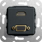 Function - HDMI, VGA han/hun-overgang Innsats svart matt