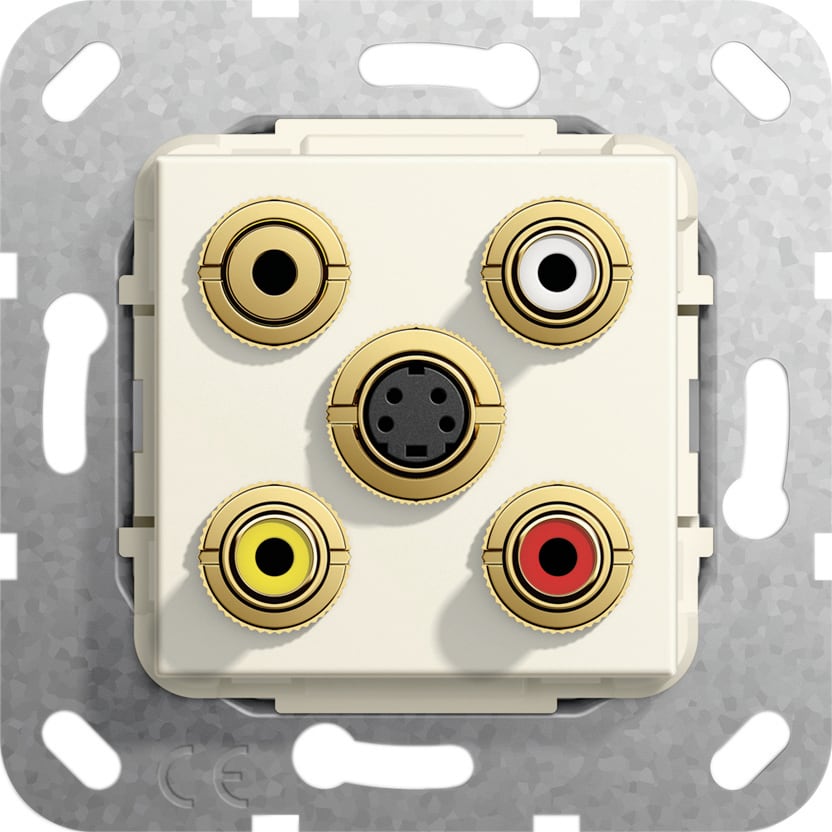 Function - S VIDEO, Kompositt, Phono,Mini jack, han/hun Kremhvit