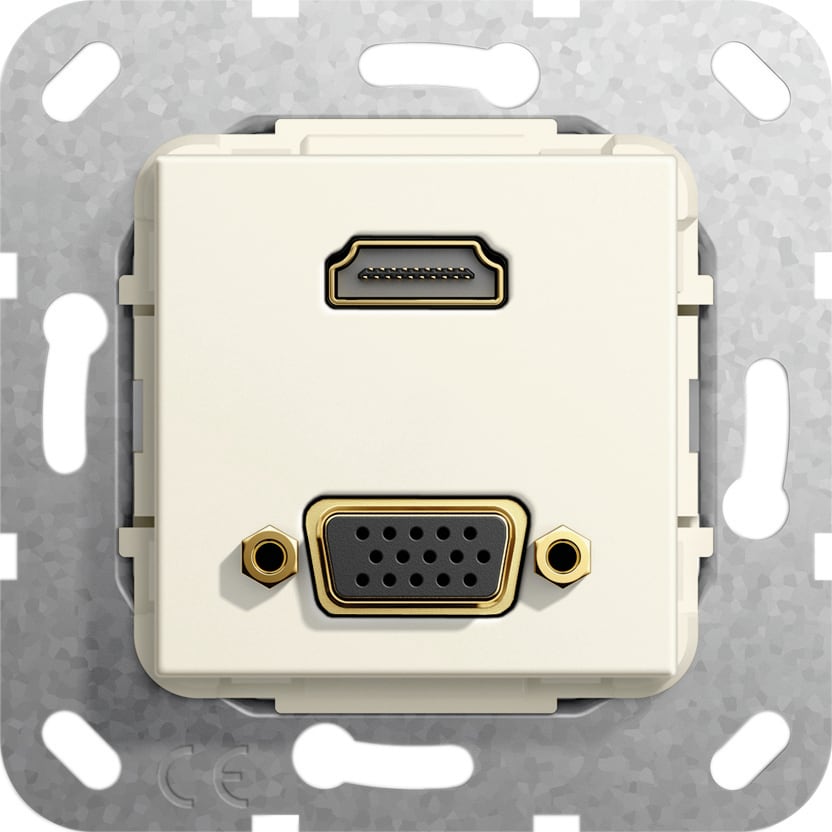 Function - HDMI, VGA han/hun-overgang Innsats kremhvit