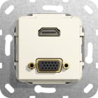 Function - HDMI, VGA han/hun-overgang Innsats kremhvit