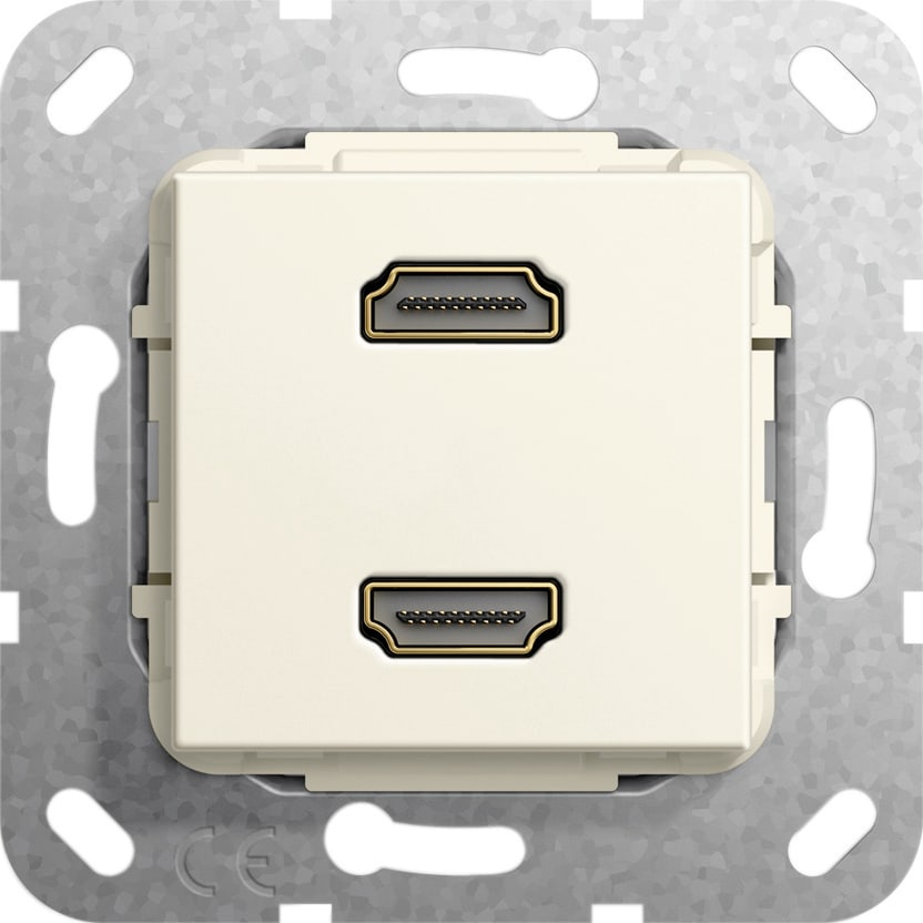 Function - HDMI 2x Overgangskabel Innsats kremhvit