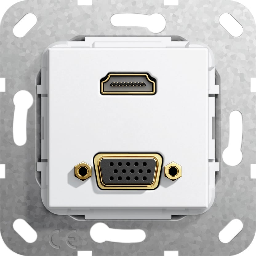 Function - HDMI, VGA han/hun-overgang Innsats hvit
