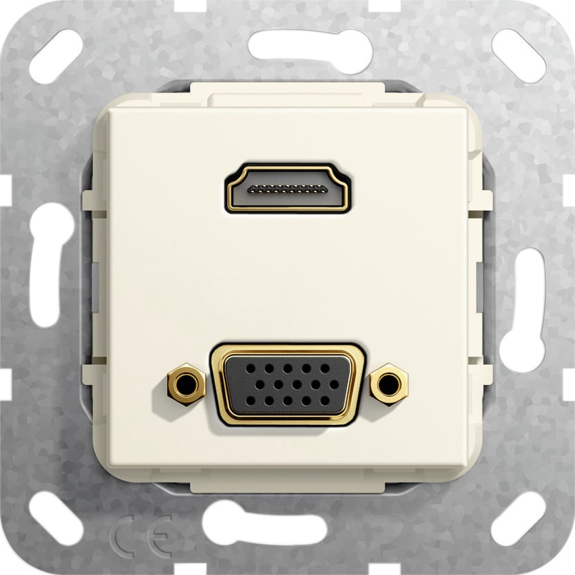 Function - HDMI, VGA Overgangskabel Innsats kremhvit