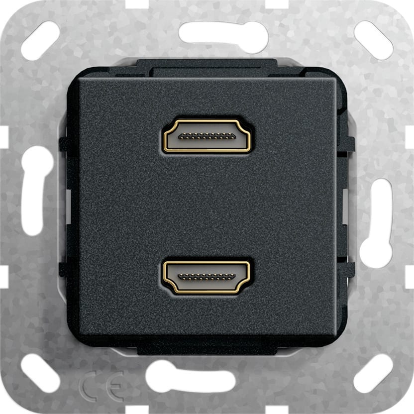 Function - HDMI 2x Overgangskabel Innsats svart matt