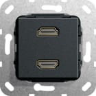 Function - HDMI 2x Overgangskabel Innsats svart matt