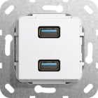 Function - USB 3.0 A 2x han/hun-overgang Innsats hvit