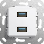 Function - USB 3.0 A 2x Uttak Overgangskabel Innsats hvit