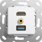 Function - HDMI,USB 3.0A,mini jack Overgangskabel Innsats hvit