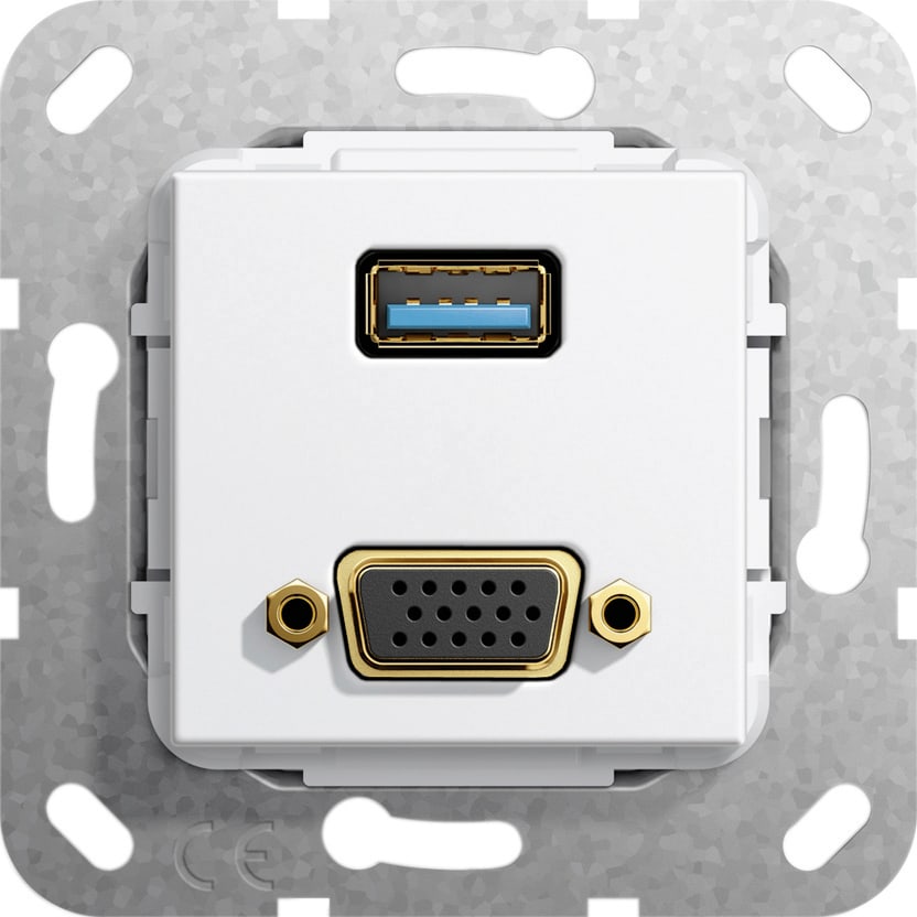 Function - USB 3.0 A, VGA Overgangskabel Innsats hvit