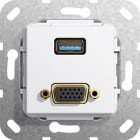 Function - USB 3.0 A, VGA Overgangskabel Innsats hvit