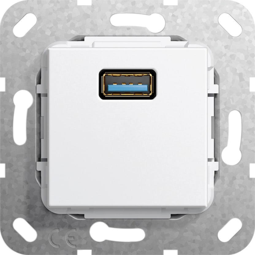 Function - USB 3.0 A han/hun-overgang Innsats hvit