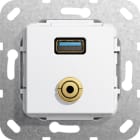 Function - USB 3.0 A, mini jack Overgangskabel Innsats hvit