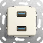 Function - USB 3.0 A 2x Overgangskabel Innsats kremhvit