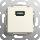 Function - USB 3.0 A han/hun-overgang Innsats kremhvit