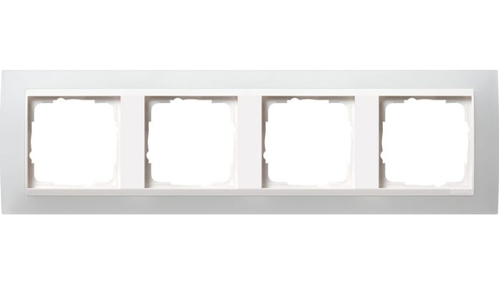 GIRA - Ramme Event Opak hvit med hvit mellomramme 4 hull