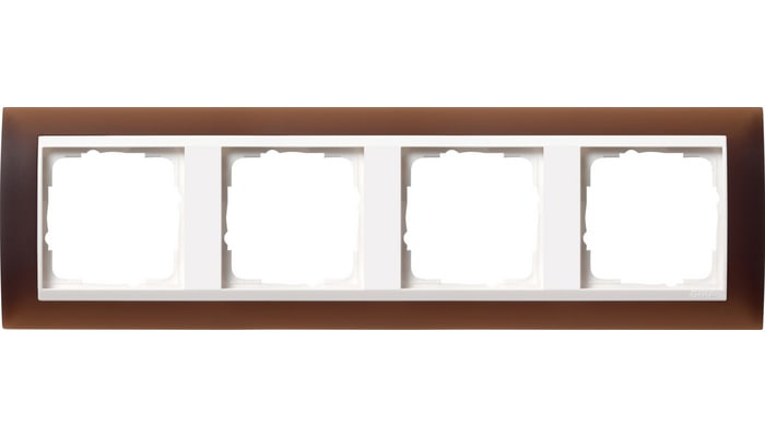 GIRA - Ramme Event Opak brun med hvit mellomramme 4 hull