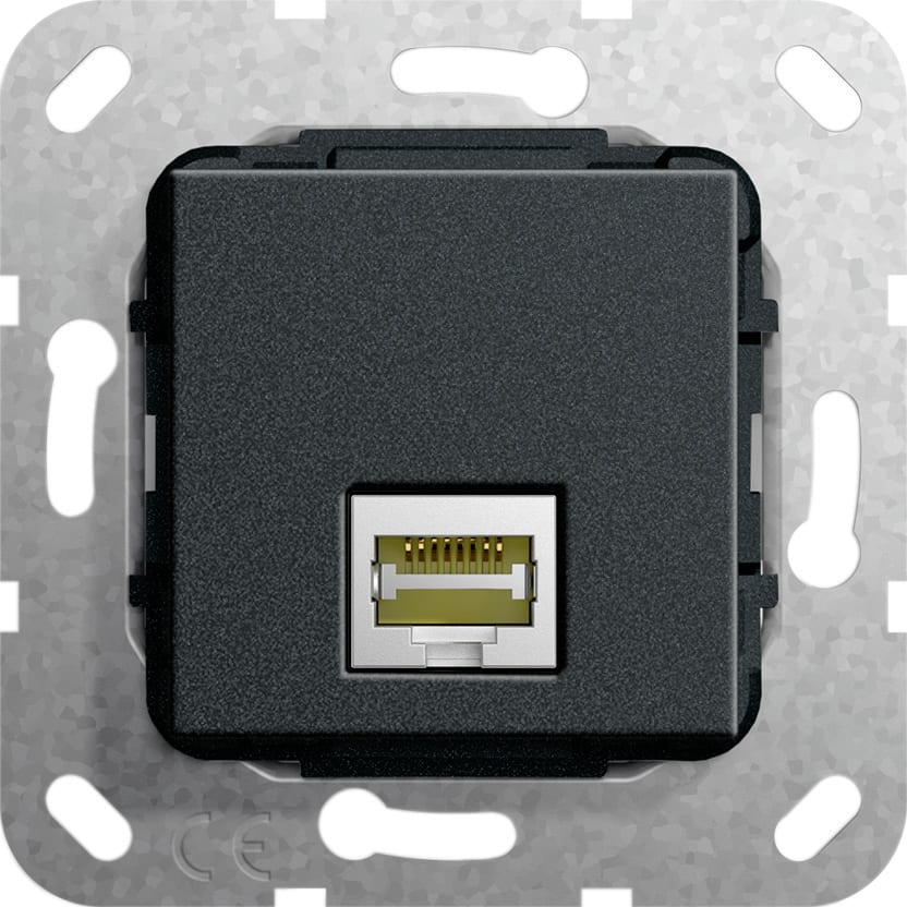 Function - RJ45 Cat 6A 10 GB han/hun-overgang Innsats svart matt