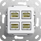Function - RJ45 Cat 6A 10 GB 4x han/hun overg. Innsats hvit