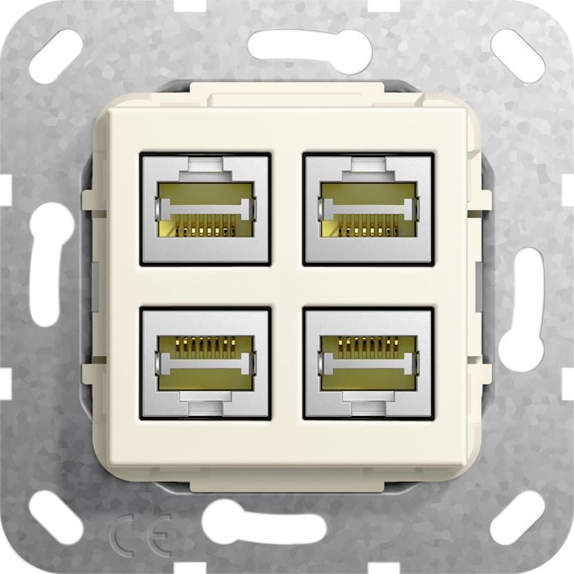 Function - RJ45 Cat 6A 10 GB 4x LSA Plus Innsats kremhvit