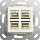 Function - RJ45 Cat 6A 10 GB 4x LSA Plus Innsats kremhvit