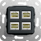 Function - RJ45 Cat 6A 10 GB 4x LSA Plus Innsats svart matt