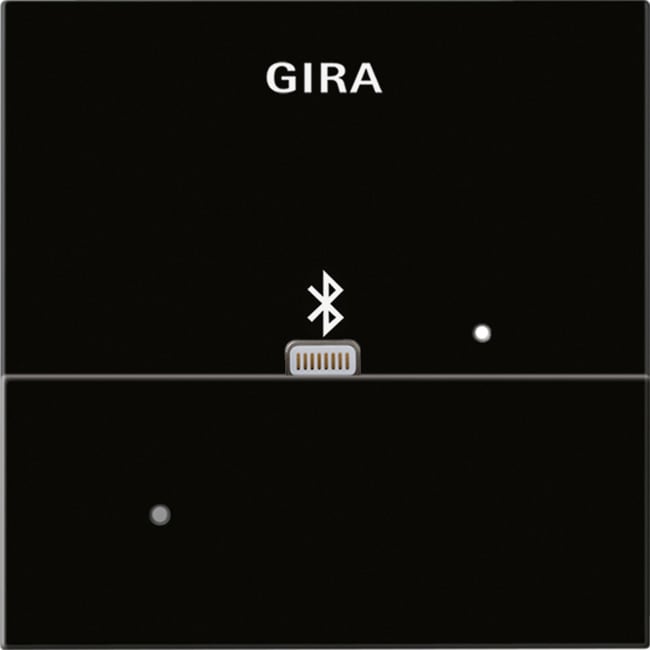 GIRA - Dockingstasjon for Apple Lightning System 55 Svart glass utseende