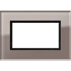 GIRA - Ramme esprit glass umbra 1,5 hull åpen for innfelt dobbel stikkontakt