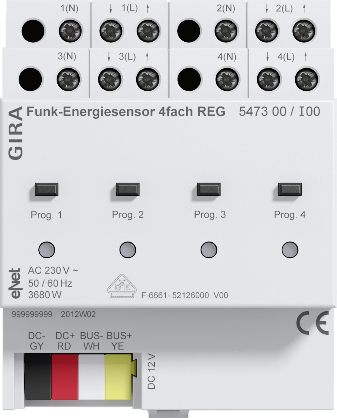 GIRA - eNet energisensor 4-kanals tavlemontert