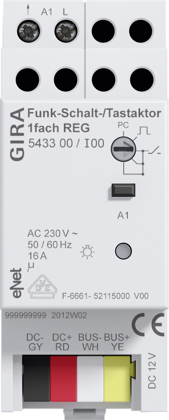 GIRA - eNet relemodul/ impulsrele 1-kanals tavlemontert