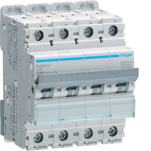 Hager - Automatsikring 3+N40A C-kar 10kA