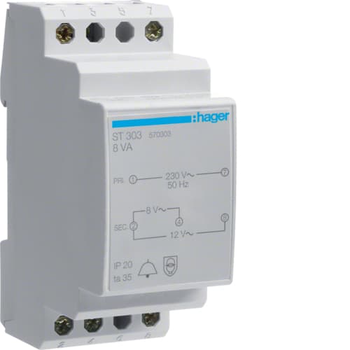 Hager - Ringetrafo 220/8-12V 8VA