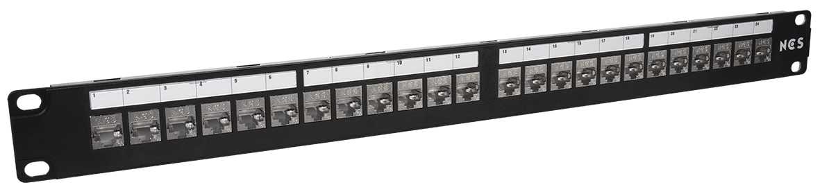 Lanse - Patchpanel 19" 24xKat.6A STP Sort Quick Compact