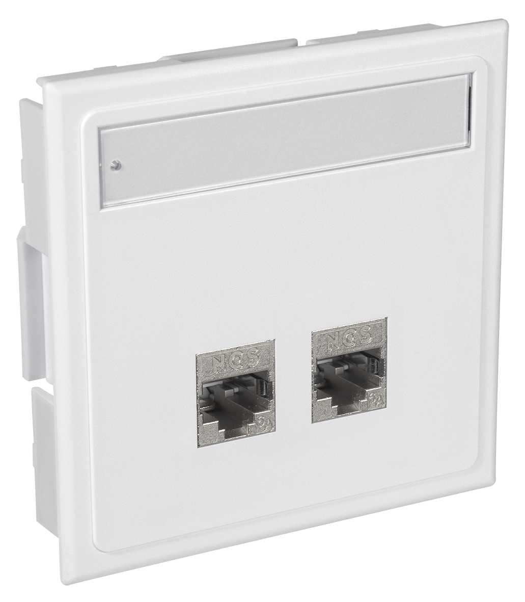 Lanse - Veggkontakt 2xKat.6A STP CYB