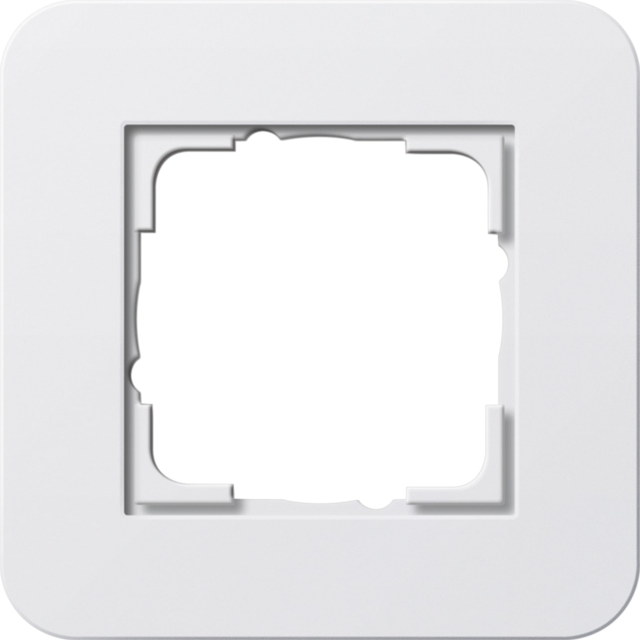 GIRA - Ramme E3 Soft-touch 1 hull. Dekkramme: Ren hvit / Grunnramme: Ren hvit