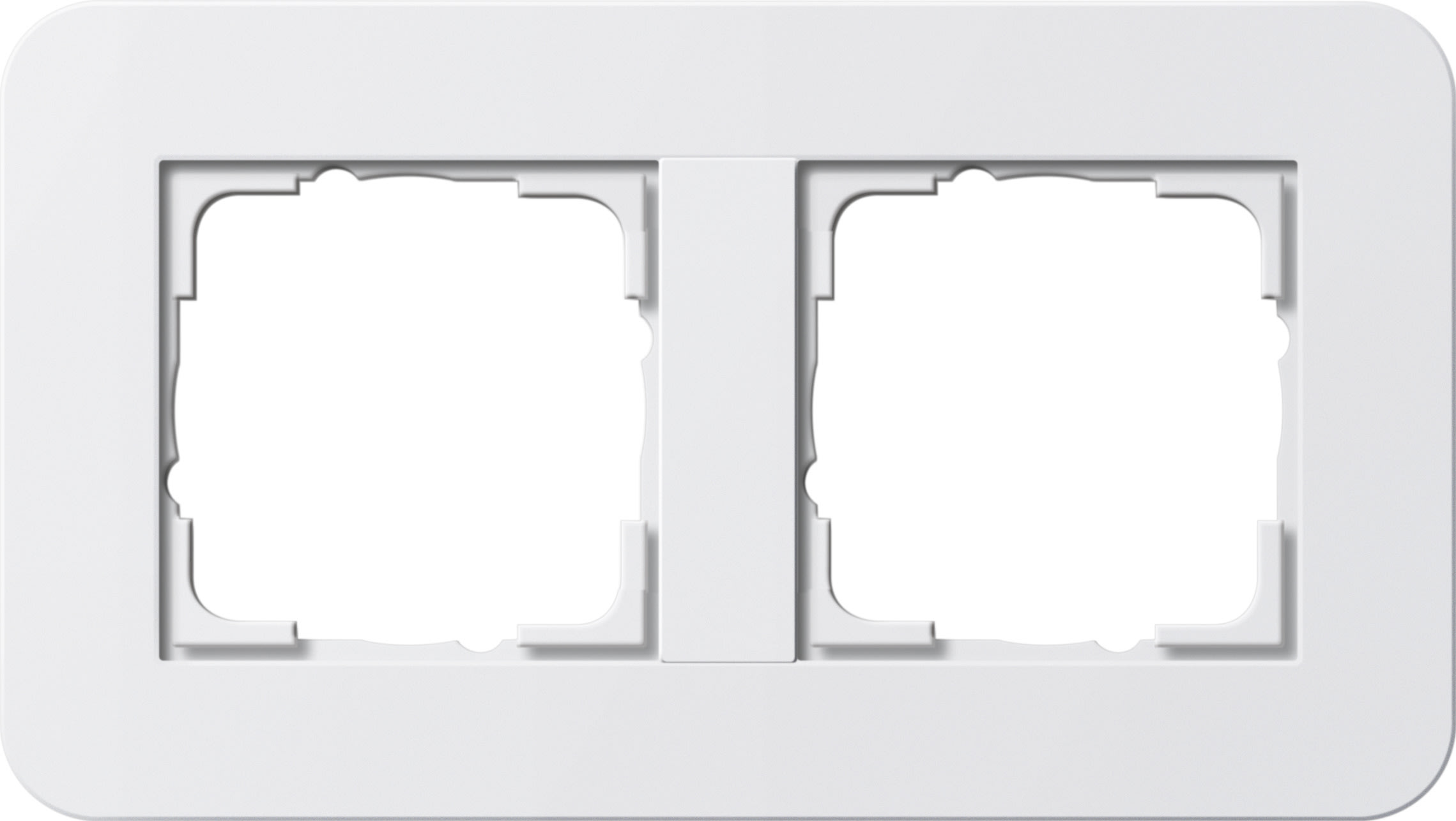 GIRA - Ramme E3 Soft-touch 2 hull. Dekkramme: Ren hvit / Grunnramme: Ren hvit