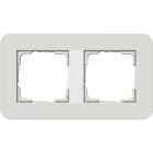 GIRA - Ramme E3 Soft-touch 2 hull. Dekkramme: Lys Grå NCS S 2000-N/ Grunnramme: Ren hvit