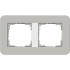 GIRA - Ramme E3 Soft-touch 2 hull. Dekkramme: Grå NCS S 3500-N / Grunnramme: Ren hvit
