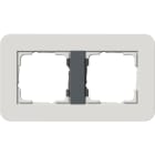 GIRA - Ramme E3 Soft-touch 2 hull. Dekkramme: Lys Grå NCS S 2000-N/ Grunnramme: Antrasitt
